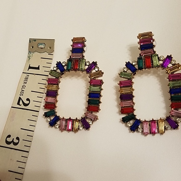 NWT Colorful rhinestone earrings - Picture 3 of 3